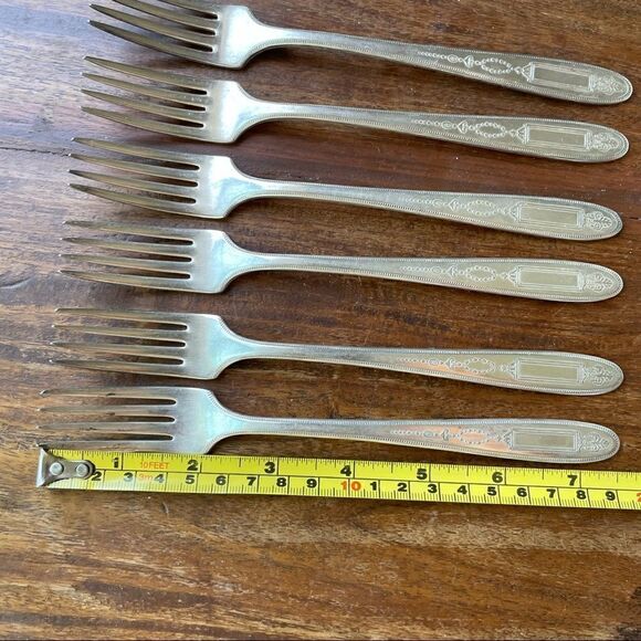 Antique 1921 Oneida Community Plate Grosvenor Grille Forks Set of 6 No Monogram - Picture 11 of 11